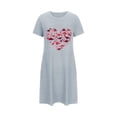 thumbnail image 5 of Camisón corto de talla grande para mujer, camisón de manga corta con estampado de pecho a la moda, camisón para mujer, 5 of 5