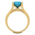 thumbnail image 4 of Clara Pucci 14K Yellow Gold 3.39 Simulated Turquoise Engraveable Engagement Ring + Wedding Band Set, 4 of 7