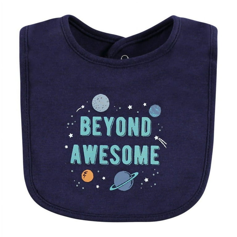 Hudson Baby Infant Boys Cotton Bibs, Space, One Size