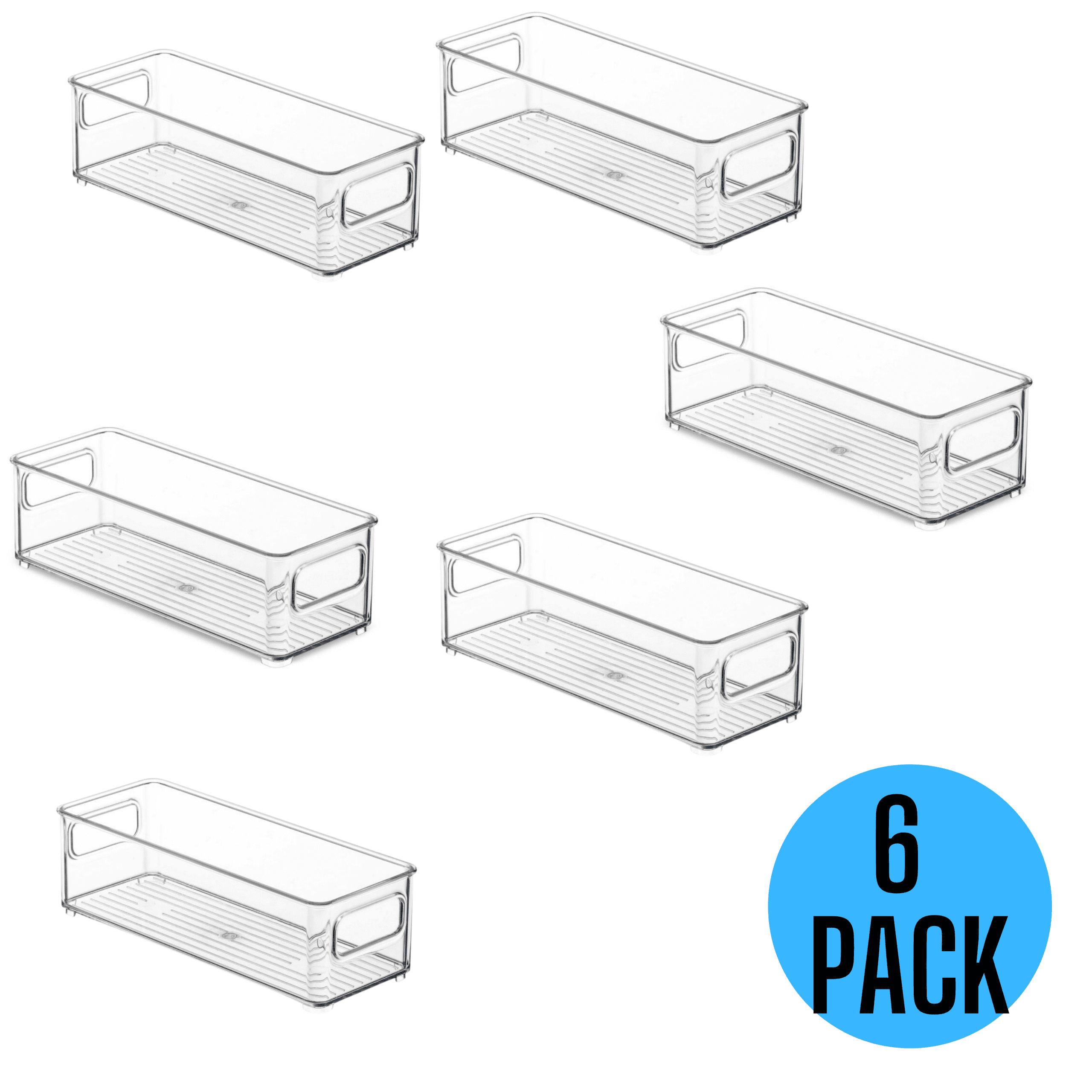 Refrigerator Organizer Bins 6 Pack Narrow