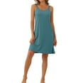 thumbnail image 1 of Vestido de pijama sin mangas para mujer INSPIRE CHIC, quimono de modal, camisones, camisetas de noche, vestidos de noche con tirantes de espagueti, color verde lago, 1 of 6
