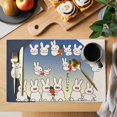 thumbnail image 2 of White Cute Rabbit Placemats Set of 8 Cartoon Carrot Harmony Gradient Moon Place Mats Indoor Wipeable Table Mats Washable Cloth Dining Table Placemats for Kitchen Holiday Party Home Decor 13x19 Inch, 2 of 9