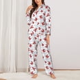 thumbnail image 2 of Fotbe Cartoon Lobsters Conjunto de Pijama de Manga Larga para Mujer con Estampado, Ropa de Dormir de 2 Piezas, Conjunto de Casa Suave y Cómodo con Bolsillos-Large, 2 of 7