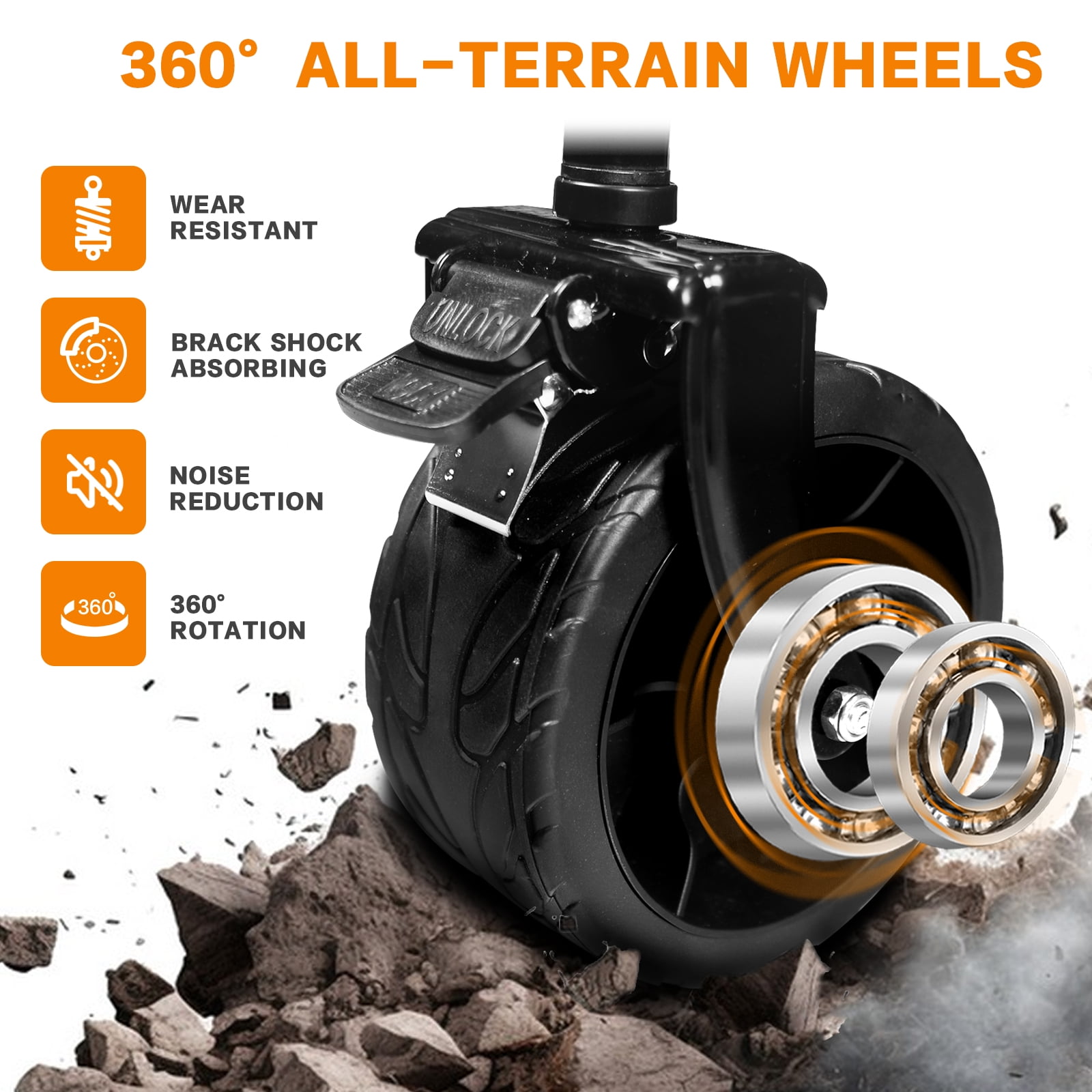 140L Wagons Carts with Removable Canopy, Folding Wagon Cart with Wheels for All-Terrain with Brake, Foldable Wagon with Cooler Bag for Camping Beach Shopping