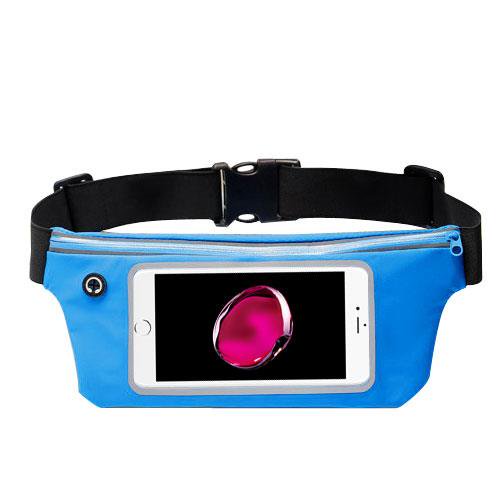 Premium Sports Activity Waist Pack Pocket Belt for Motorola Moto E4, G5, Droid Maxx 2, X Play, X 1, Photon Q, Electrify 2, ATRIX HD, Razr HD, Razr Maxx, MB810 Droid X (Light Blue)   MND Mini Stylus
