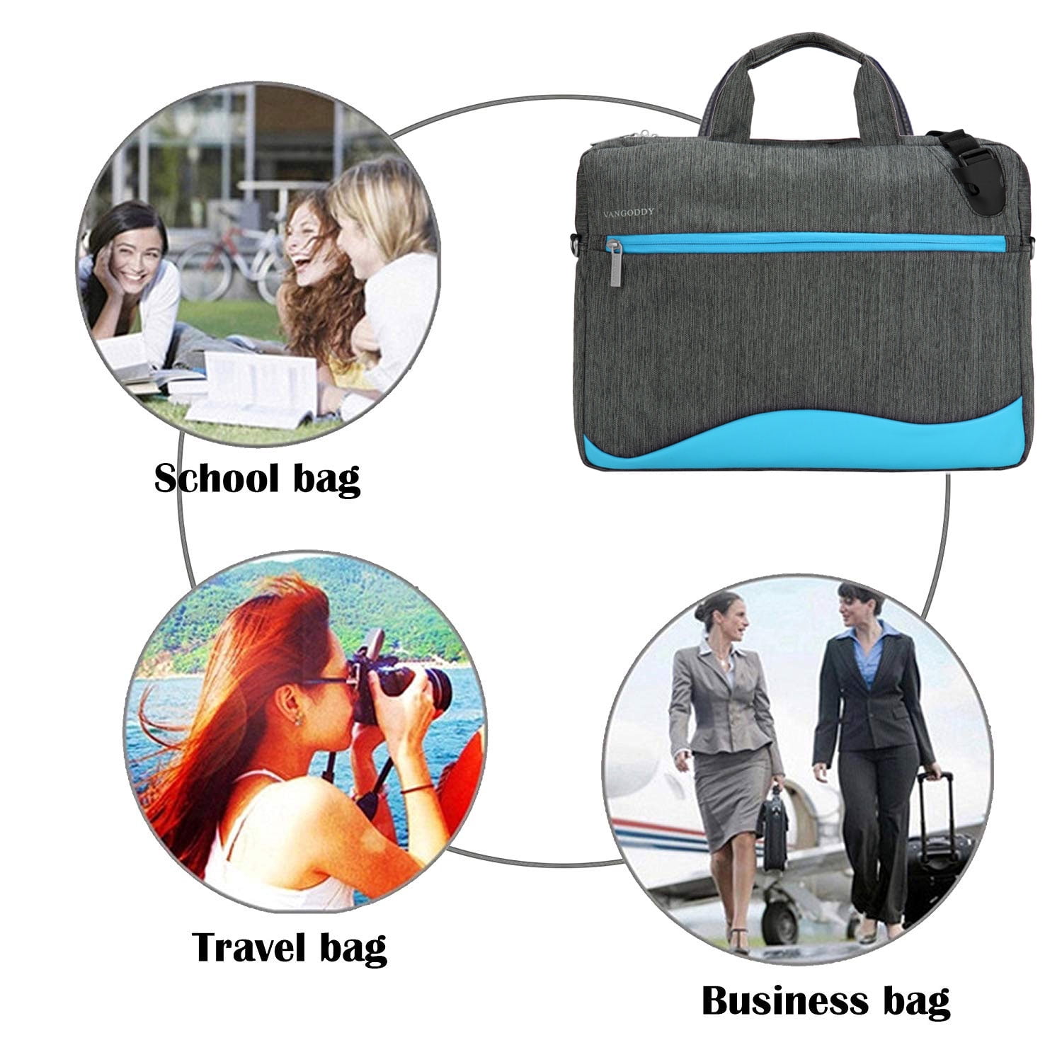 Unisex Laptop Shoulder Bag Messenger Bag 13 Inch for Men Women Compatible with 13 13.3 inch MacBook Pro MacBook Air Notebook Computer