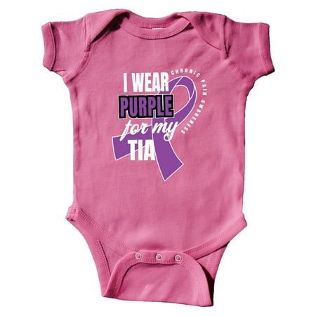 

Inktastic Chronic Pain I Wear Purple For My Tia Gift Baby Boy or Baby Girl Bodysuit
