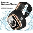 thumbnail image 2 of Waterproof Case Compatible with Apple Watch 41mm Series 7 & Series 8 with Tempered Glass Screen Protector, iWatch Full Protective Hard PC Bumper Case Face Cover for Men Women (41mm, Rose Gold), 2 of 5