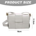 thumbnail image 2 of Bolso bandolera acolchado tejido para mujer, bolso de hombro de piel sintética, bolso de mano de moda, bolso de mano para mujer, blanco, 2 of 6