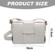 thumbnail image 2 of Bolso bandolera acolchado tejido para mujer, bolso de hombro de piel sintética, bolso de mano de moda, bolso de mano para mujer, blanco, 2 of 6