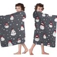 thumbnail image 4 of Dark Christmas Snowman Pattern Hooded Bath Towel，60"x35" for Ages 3 To 12 Kids, Quick Dry Lightweight Soft Microfiber Hood Beach Towel Cover Up for Kids, 4 of 7