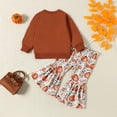 thumbnail image 5 of UACY Toddler Baby Girl Halloween Outfit, Pumpkin Patch Crewneck Sweatshirt Tops and Flared Pants Set for Fall Winter Wear (Brown, 12-18 Months), 5 of 6