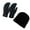 Black, variant on Men's Thermal Knit Winter Gloves And Beanie Set With Polar Fleece Lining- Winter Gloves & Hat Set (Black)