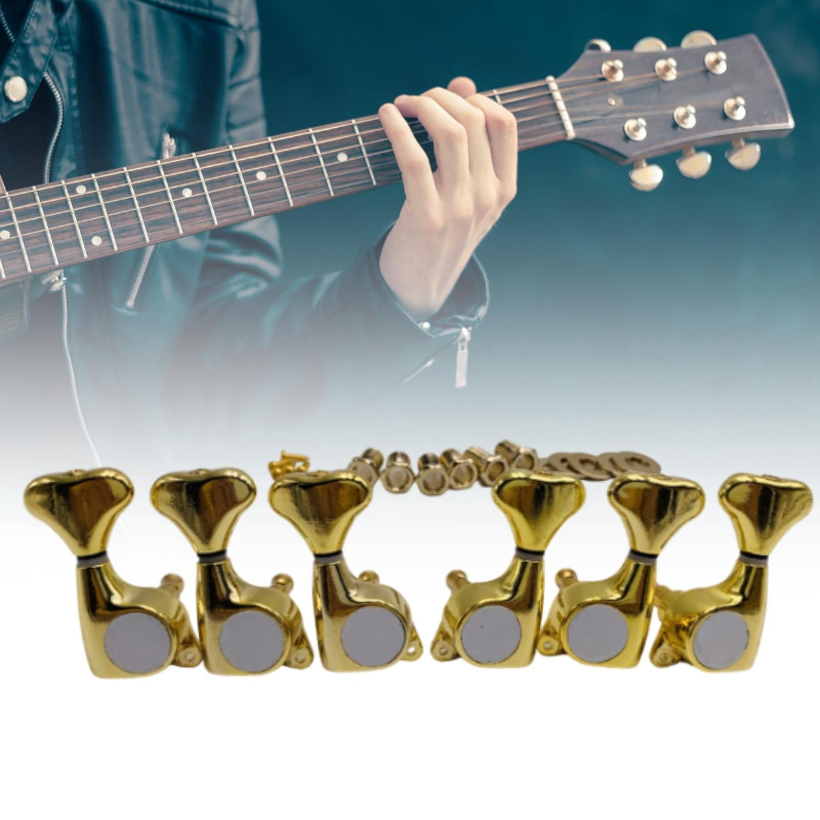 LeeQinersw 6 Pieces Guitar String Tuner Pegs Enclosed Tuner Head Replacement Wear Resistant