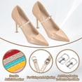 thumbnail image 3 of Uxcell 4 pares de correas para zapatos de tacón alto, correas de tobillo desmontables, accesorios para zapatos para mujeres, dorado, 3 of 6