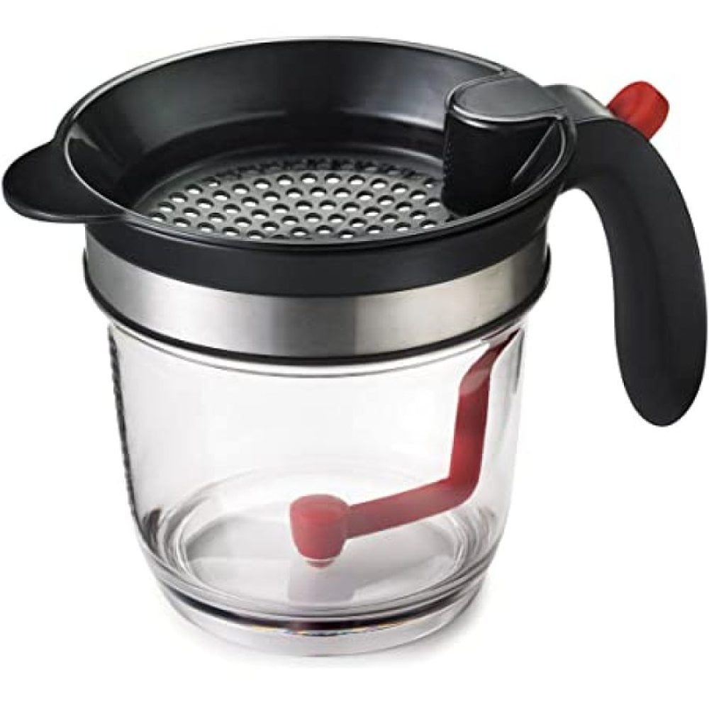 Fat Separator, Innovative Kitchen Aid for Separating Sauce From Fat, Heat-Resistant Sieve Catch Leftover Food, Ideal for Low-Fat Broth Preparation, Bottom Release for Effortless