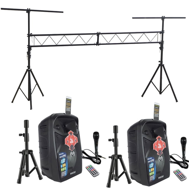 Kit De 2 Bafles De 12 Pul + Soporte De Luces Kit-12-llstand Master Kit-12-llstand