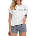 thumbnail image 3 of TSADFHJI Chandails en Molleton pour Femmes en Coton Hauts Décontractés Mode Manches Courtes Col Rond T-Shirt Imprimé Ample m Blanc, 3 of 6