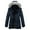 Navy, variant on KVE Women's Quilted Winter Coat Warm Puffer Jacket Thicken Parka with Removable Hood Black XX-Large