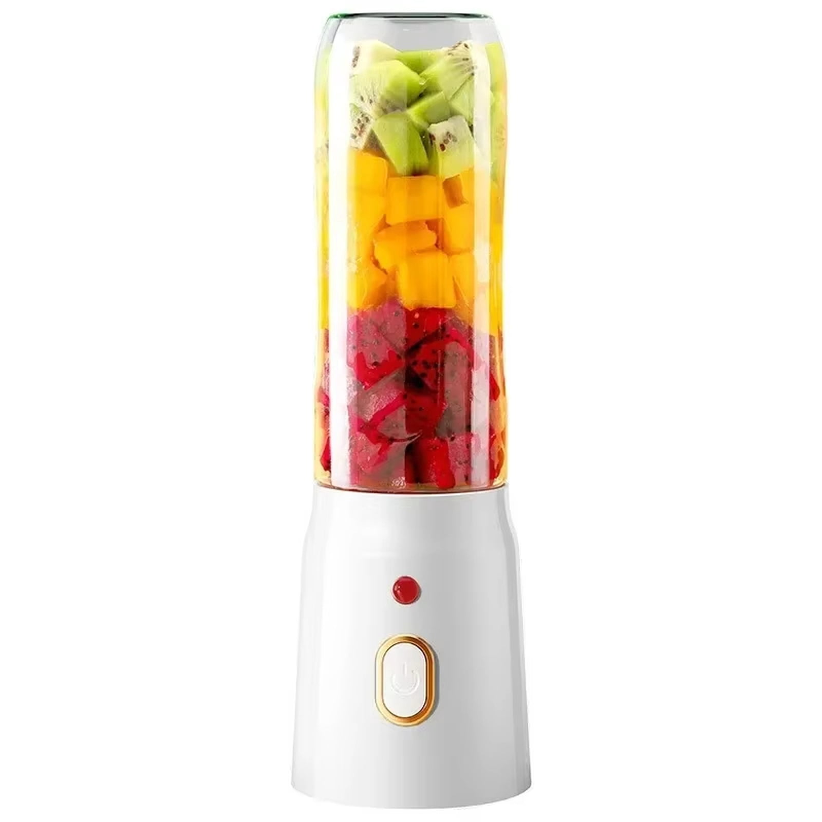 Portable Rechargeable Juicer Cup, 10.2 Inch Mini Blender for Smoothies, Shakes, Baby Food, USB Charging, Household Fruit Juice Maker, White
