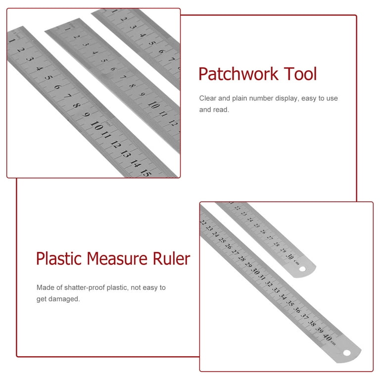  Mr. Pen Steel Rulers, 6, 8, 12, 14 inch Metal Rulers, Pack of  4 : Office Products