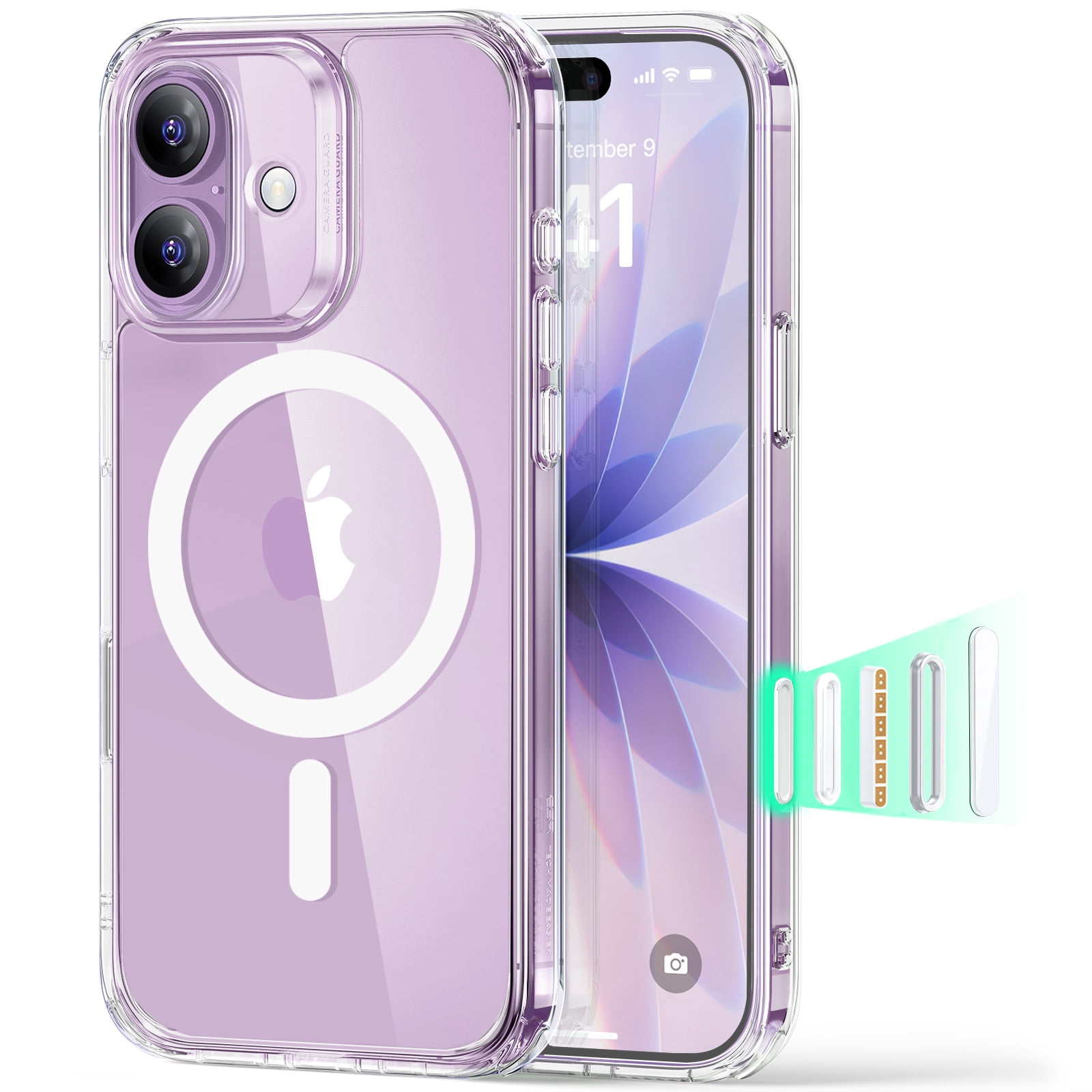 ESR for iPhone 17 Case, Magnetic Phone Case for iPhone 17, Compatible with MagSafe, Camera Control, Shockproof Military-Grade Protection, Clear