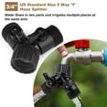 thumbnail image 4 of Innens 2Way Plastic Garden Water Hose Splitter 3/4" Faucet Double Connector for Outside (Black, 4Pcs), 4 of 11