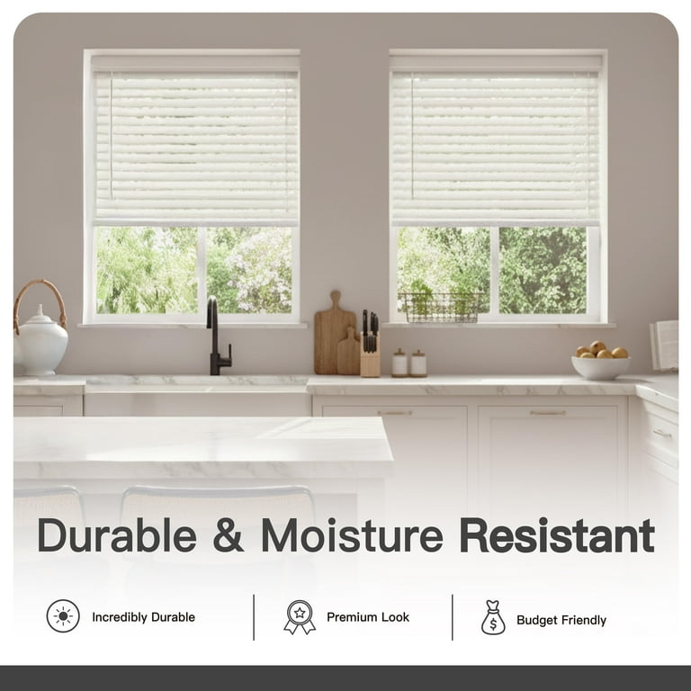 Coverscaped 2 Cordless Faux Wood Blinds - 36x74 - Walmart.com