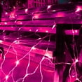 thumbnail image 6 of Halloween/Christmas Net Lights Outdoor, 5FT x 5FT 96 LED Fairy String Light with 8 Lighting Modes, Connectable Light for Garden Tree Bushes, Holiday Wedding Party Decorations, Pink, 6 of 7