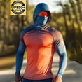 thumbnail image 4 of VBVC Men's Wave Print UPF 50+ Sun Protection Hoodie,Full Face Cover Quick Dry Fishing Shirt For Men,UV Block Long Sleeve Rash Guard for Beach Hiking,Orange,S-3XL, 4 of 4
