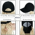 thumbnail image 6 of HAIRRO 8in Baseball Cap with Hair Extensions Adjustable Hat Synthetic Curly Wave, 6 of 8