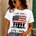 thumbnail image 2 of 250 Years Patriotic Veteran T-Shirt, 1776-2026 America Anniversary Shirt, Land Of The Free Because Of The Brave Tee, USA Flag Military Graphic Shirt, 2 of 6