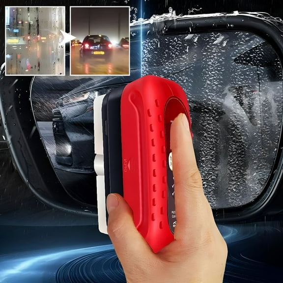 ACDANC Glass Cleaning Board, Glass Coating for Windshield, Car Glass Oil Film Remover, Anti-rain Fog Cleaning Glass Brush with Remover, Improves Clarity and Visibility