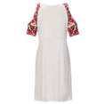thumbnail image 5 of jsaierl Summer Mexican Dress Women 2025 Wedding Guest Print Dress Swing Short Sleeve Midi Dress Tunic Crew Neck Sun Dress, 5 of 8