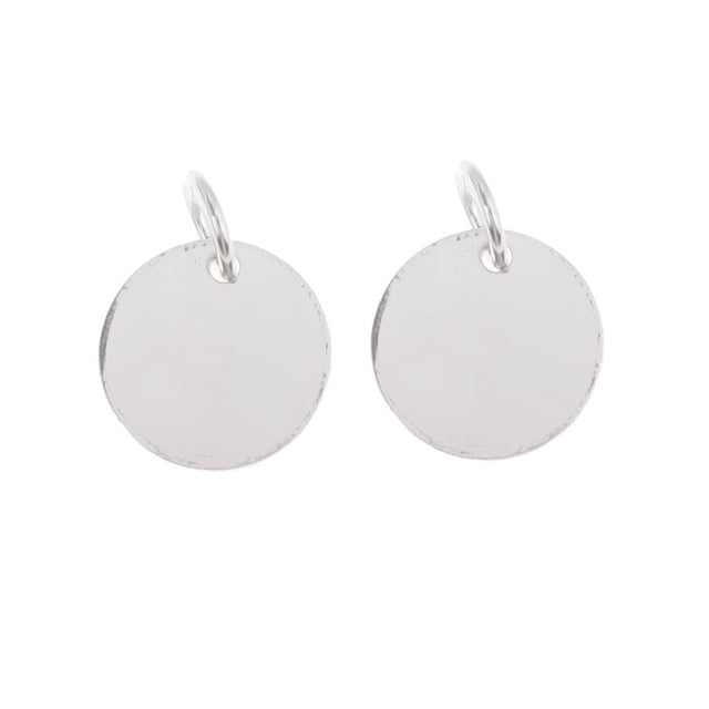 simhoa 925 Sterling Blank Stamping Charms Tags 2 Pieces 8mm