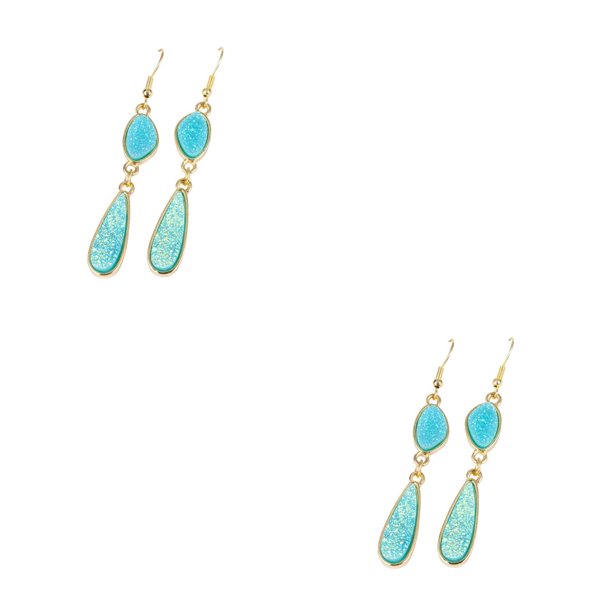 Qarigey 1 par de accesorios de joyería con estilo, ropa portátil, suministro a juego, regalos femeninos, chapado en aleación, gotas para las Azul claro 2piezas