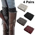 thumbnail image 1 of 4 Pairs Womens Boot Socks Winter Warm Boot Cuffs Topper Socks, 1 of 4