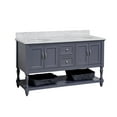 thumbnail image 6 of Beverly 60" Double Bathroom Vanity with Marine Gray Cabinet and Carrara Marble Top, 6 of 6