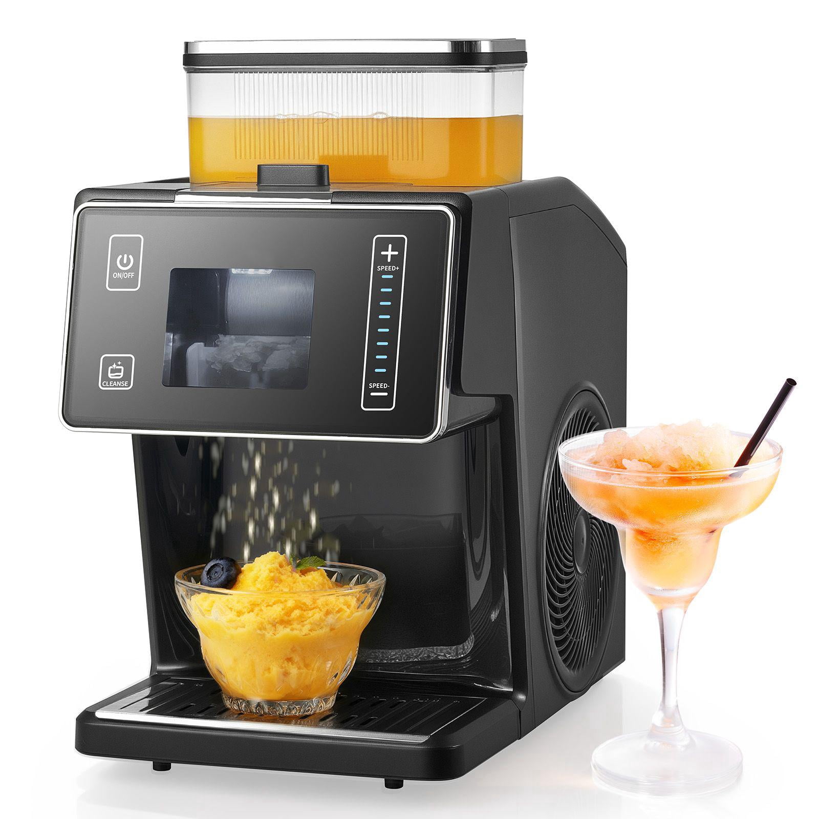Snowflake Ice Machine 44LBS 24H Stainless Steel Blade Ice Shaver Electric Snow Cone Maker 0.2 Gal Tank 60S Fast Pre Cooling for Home Small Gatherings