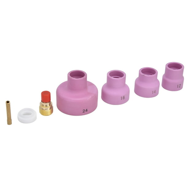 3 Corpi Lente Per Gas TIG 45V26 In Rame – Diametro Foro 2.4 Mm Per Torce WP-17/18/26 – Resistenti Al Calore