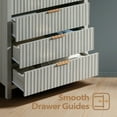 thumbnail image 5 of ARKANTOS Modern 5 Drawer Dresser, Wood Storage Chest of Drawers with Wave Panel, Mist Oak, 5 of 6