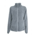 thumbnail image 4 of WEIYLL Veste en Molleton pour Femmes Mode à Manches Longues à Fermeture Éclair Bouffante Grise Sortie Automne Hauts Taille m, 4 of 4