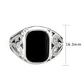 thumbnail image 4 of Anillo Color Plata Para Hombres de Acero Inoxidable Onyx de Reyes, 4 of 5