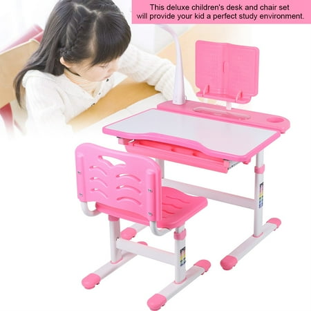 Ejoyous Pink Ergonomic Adjustable Children S Desk And Chair Set