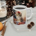 thumbnail image 5 of Coffee Mug 11oz, Merry Christmas Cat Lover Mug, Kitty Claus Costume Tea Cup, 5 of 8