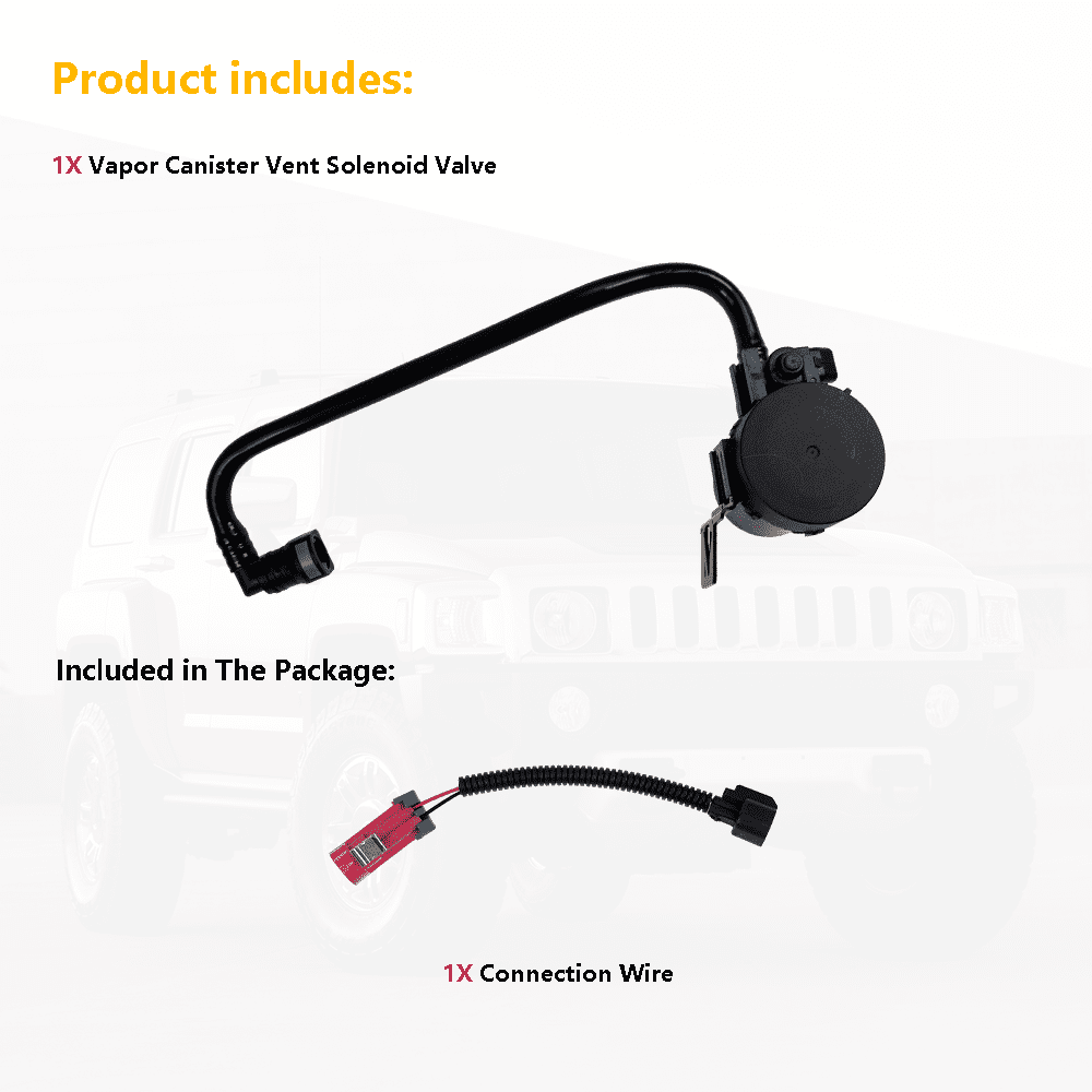 Vapor Canister Vent Solenoid Valve w/Hose & Wire Harness | Fit for Chevrolet Chevy Colorado GMC Canyon Hummer H3 H3T Isuzu I-Series | OE# 10386359 20907779 25948082 911-070