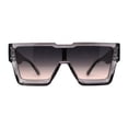 thumbnail image 1 of Mens Futuristic Robotic Squared Shield Mod Plastic Sunglasses Slate Black Brown, 1 of 4