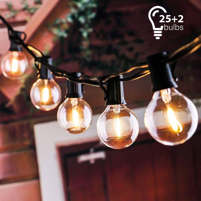 String Lights Connectable to 25 G40 Bulbs 7.62M Waterproof String - with 2 Spare Bulbs WD.WDQZL Hogar