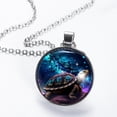 thumbnail image 2 of Turtle Glass Design Circular Pendant Necklace - Stunning Women's Fashion Statement Jewelry, 2 of 5