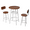 Brown+White, variant on PAPROOS Bar Table Set for 2, Wood Double Layer Round Bar Table and Chairs Set, Industrial Counter Height Pub Table with 2 Upholstered Stools, Metal Frame, Rustic Brown and Black